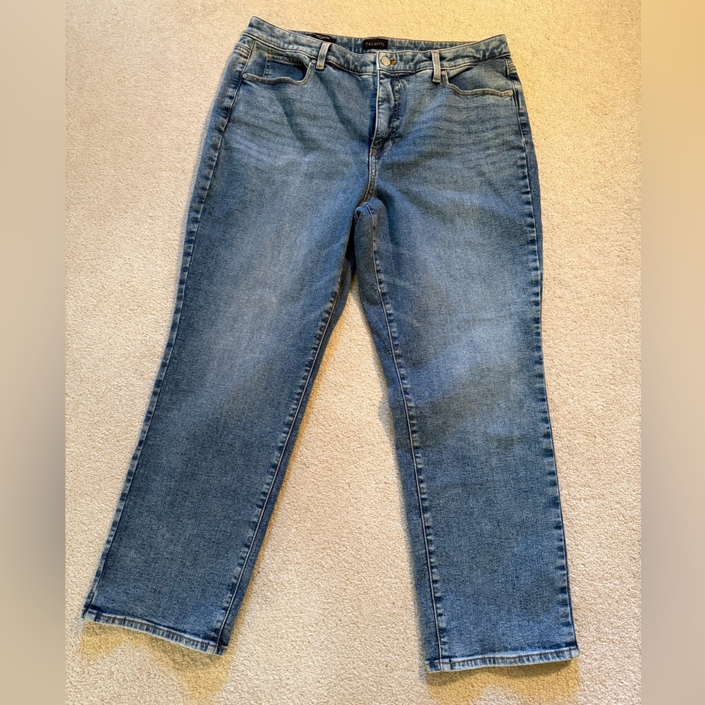 Talbots Women's Straight Leg Curvy Fit Blue Jeans